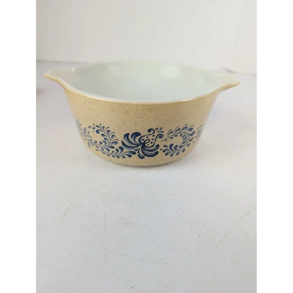 Vintage Pyrex By Corning Homestead Blue 474-B 1.5 qt Casserole Dish ~ NO LID